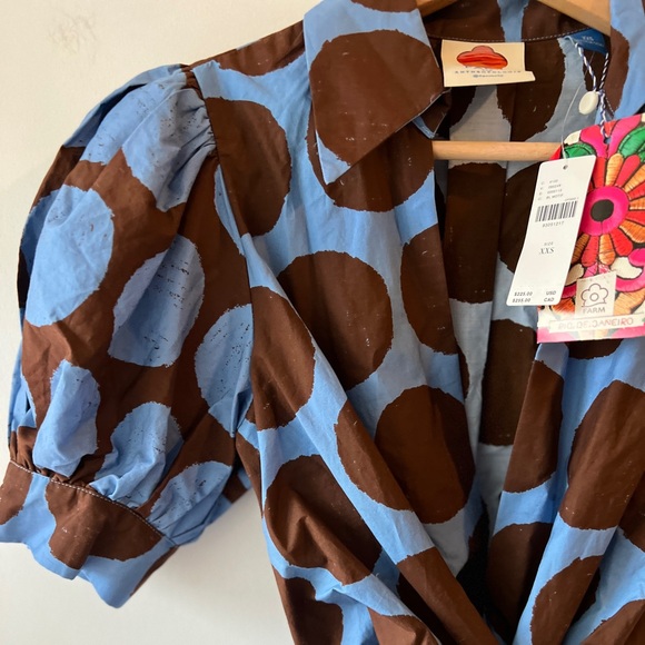 Farm Rio Short-Sleeve Bow-Front Mini Dress XXS BNWT - Picture 6 of 16